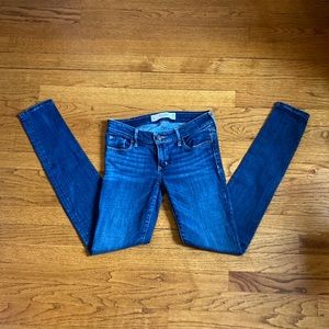 Dark blue Abercrombie and Fitch jeans. Size 0R Waist 25 Length 31.